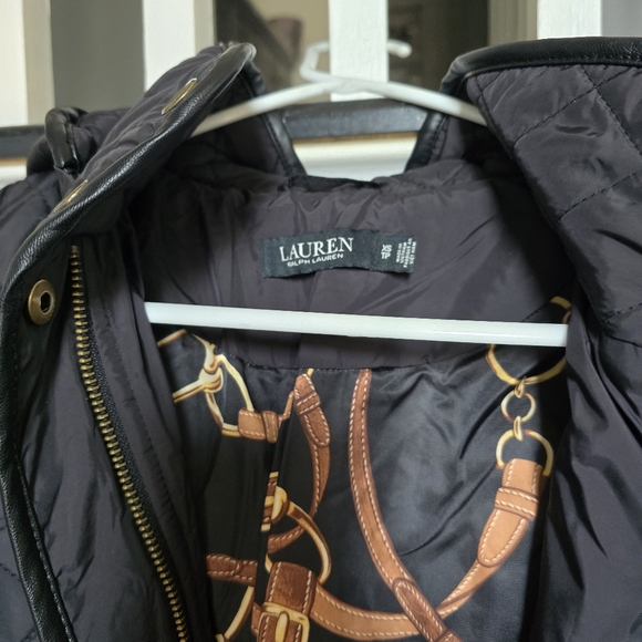 Lauren Ralph Lauren Hooded Quilted Coat Black Jacket Size XS - Picture 6 of 9